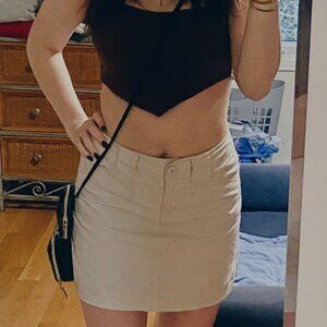 Beige Hollister Jean Skirt
